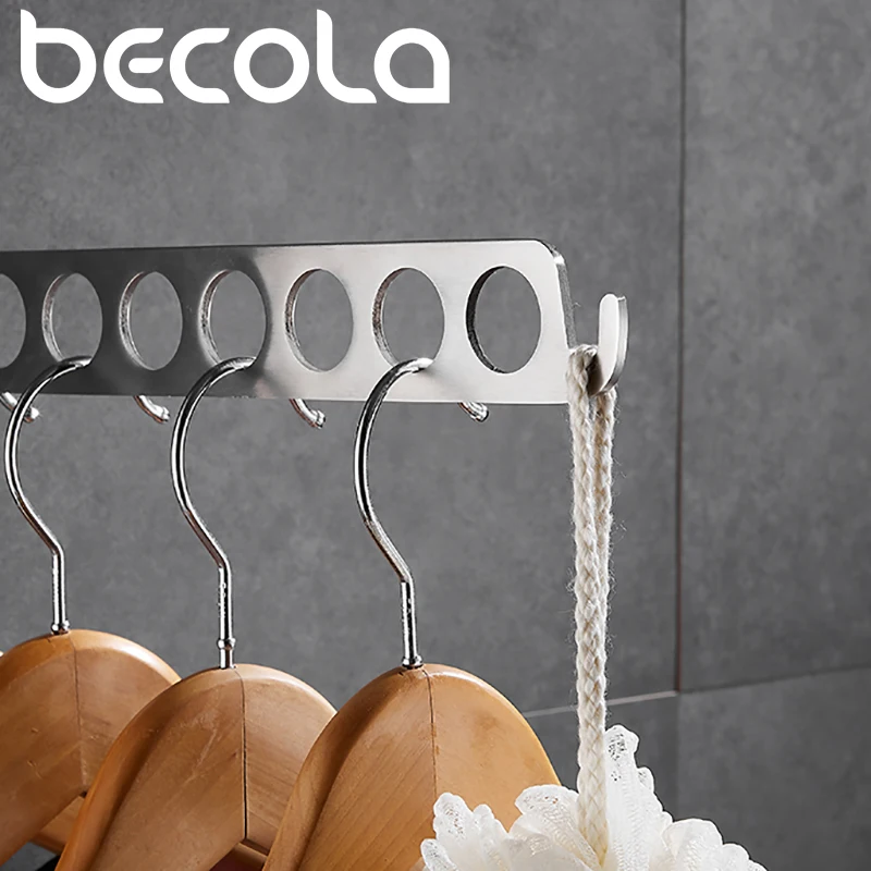 BECOLA 8-loch Unterstützung Kleiderbügel für Kleidung Trocknen Rack Multifunktions Edelstahl Kleidung Rack-Home Storage Kleiderbügel