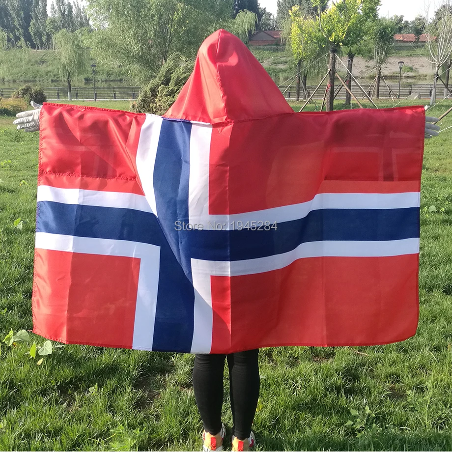 

Norway Flag Cape Body Flag Banner 3x5ft 150x90cm Polyester World Country Sports Fans Flag Cape, free shipping