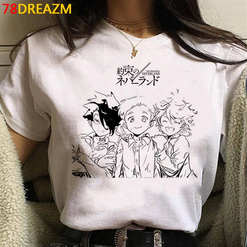 the Promised Neverland tshirt men japanese ulzzang graphic tees white t shirt print t shirt ulzzang white t shirt