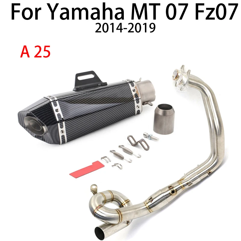 Para yamaha mt07 xsr 700 FZ-07 2014-2019 silenciador de tubo dianteiro de escape da motocicleta ligação intermediária conectar tubo de escape moto