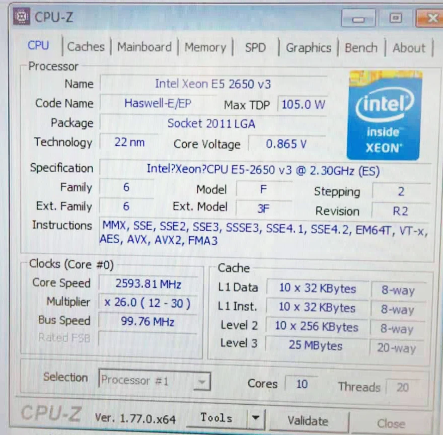 Original Intel Xeon Processor E5-2650V3 QS version 2.3GHZ 25M 10-CORES LGA2011-3 E5-2650 V3 E5-2650 V3 free shipping E5 2650V3