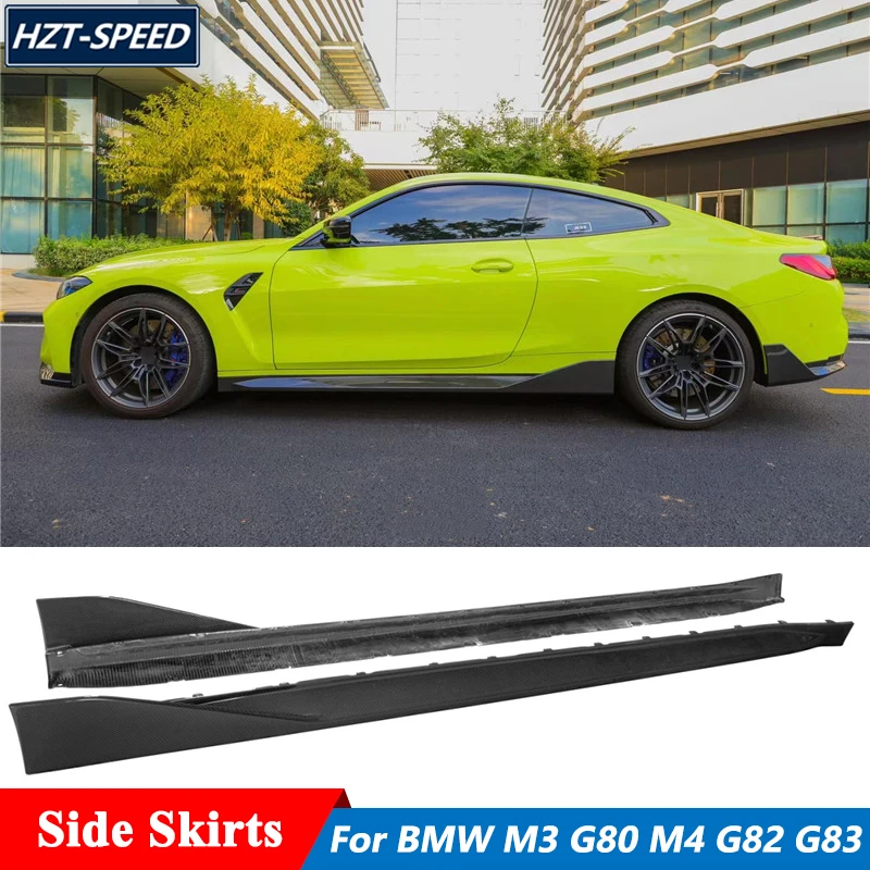 

Dry Carbon Fiber Material Side Skirts Extensions Lip For BMW M3 G80 M4 G82 G83 Tuning 2021 Up