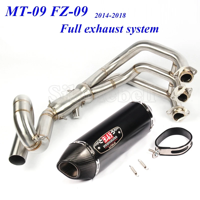 

MT09 FZ09 Motorcycle Yoshimura Exhaust Muffler Pipe Front Middle Link Pipe Full Escape Moto System For Yamaha MT-09 FZ-09 XSR900