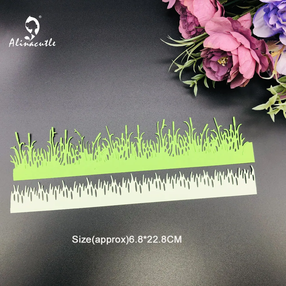 Alinacutle Slimline Metal Cutting Die Cut 2pc Grass Scrapbooking Paper Craft Handmade Album Card Punch Art Knife