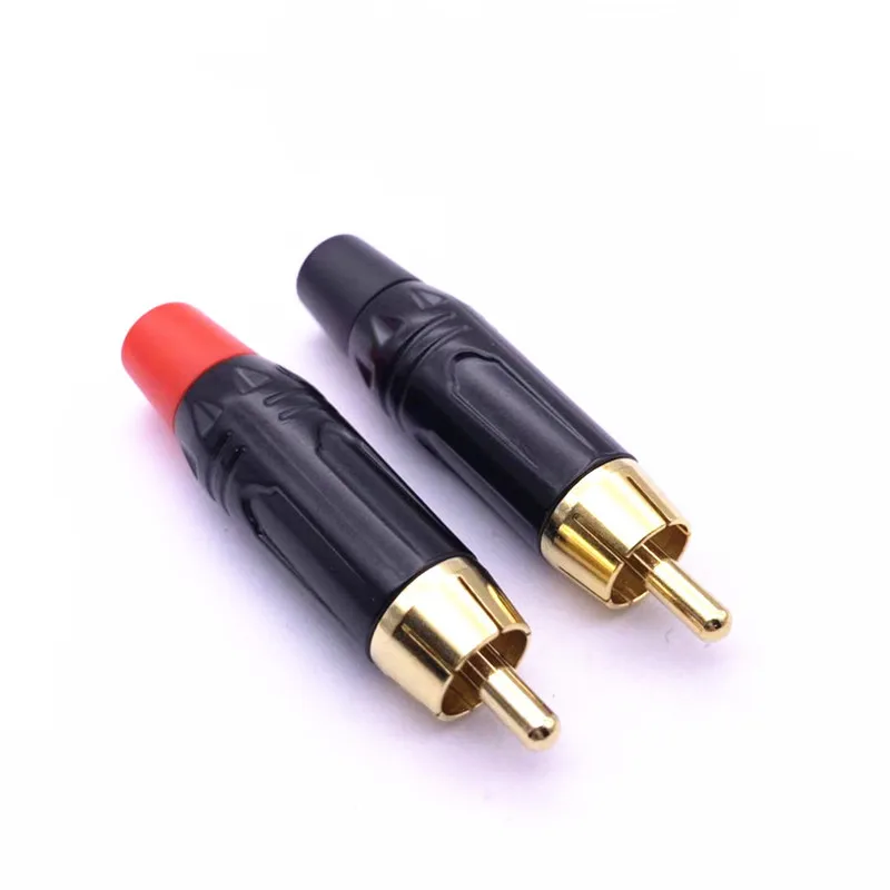 20pcs RCA Connector High quality RCA male Female Connector gold plated audio adapter pigtail speaker plug for 7MM Cable