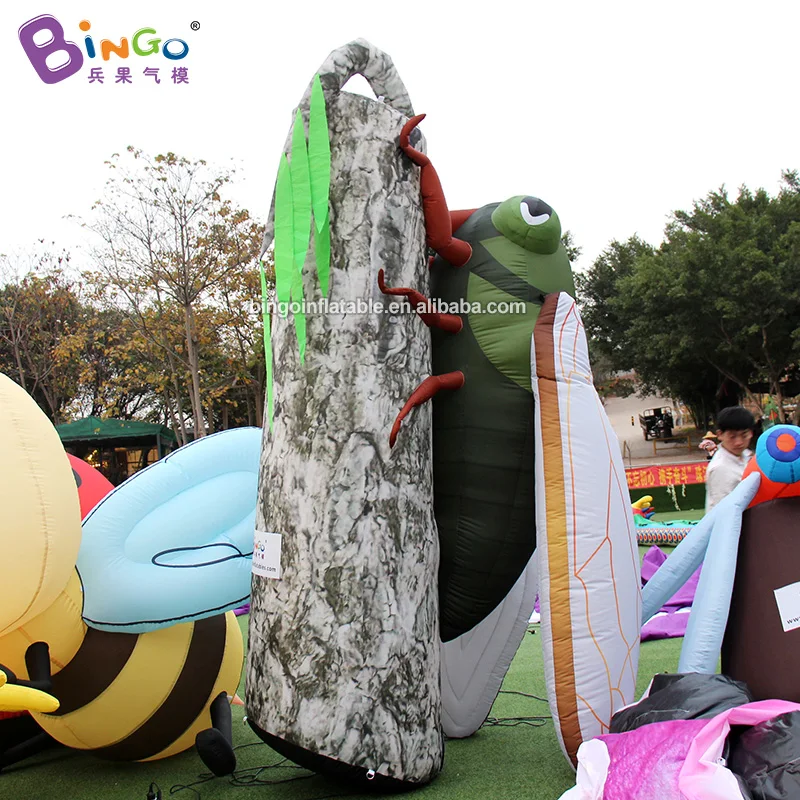 Vivid 1x3.4 Meters Inflatable Cicada for Park Decoration / Cartoon Cicada Balloon Toys for Sale