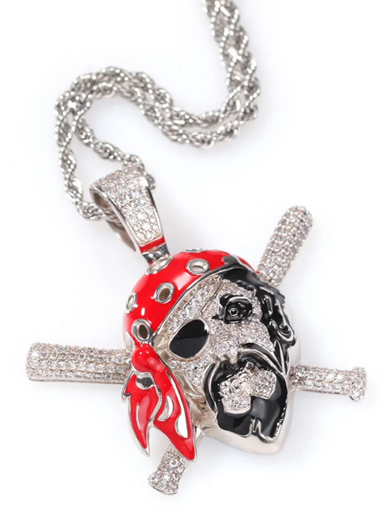 Pendant Female Skull Street All-Match Necklace Male European And American Inlaid Zircon