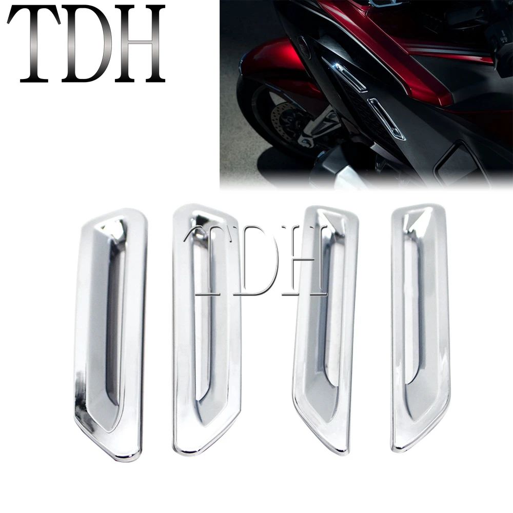 Chrome Plated ABS 4pcs Radiator Slot Trim Bazel Cover Trim Accessories For Honda Goldwing Gold Wing Tour DCT Airbag 2018-2021