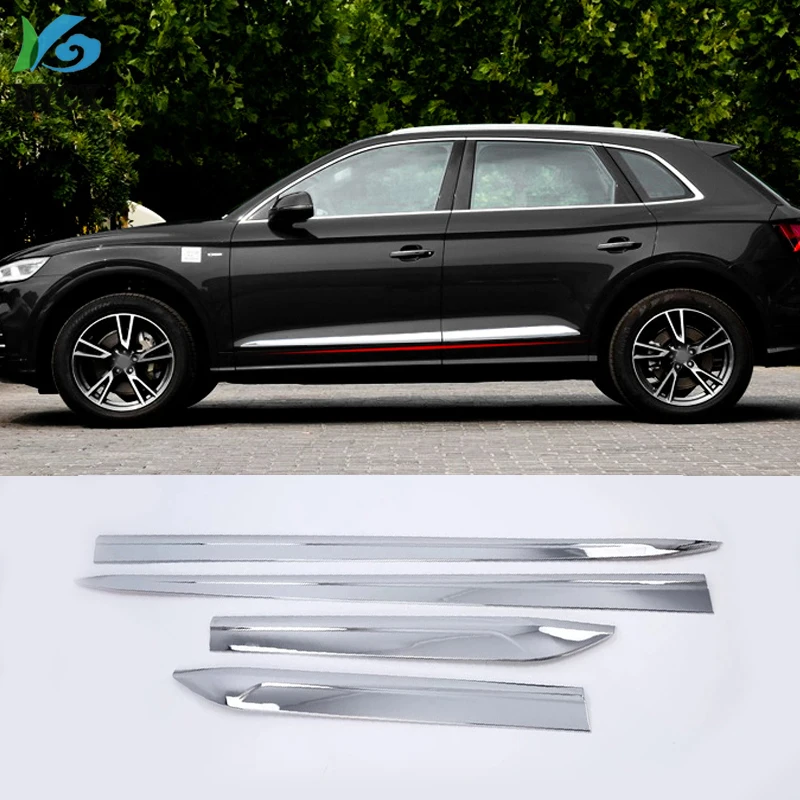 

For Audi Q5 L Q5L 2018 2019 ABS Chrome Car Door Side Body Stripe Molding Cover Trim Decoration 4pcs/set