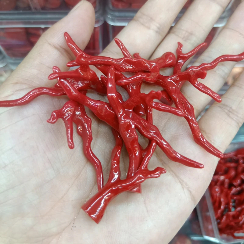 5pcs About 48mm Pink Synthetic Coral Branch Pendant Bead  DIY Necklace Earring Red Artificial Coral Pendants For Jewelry