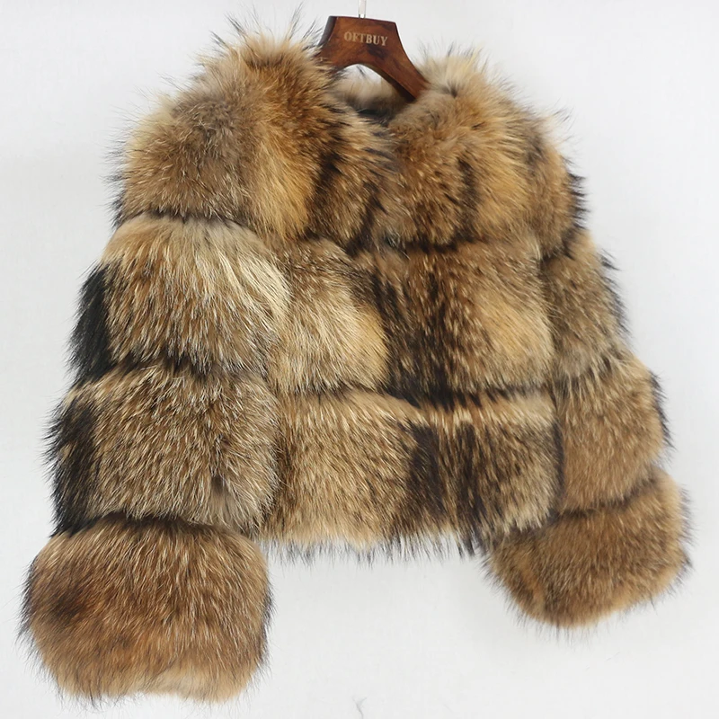 Luxury Winter Jacket Women 2020 New  Big Fluffy Real Fur Coat Natural Raccoon Fur Thick Warm Outerwear Streetwear Removable Vest