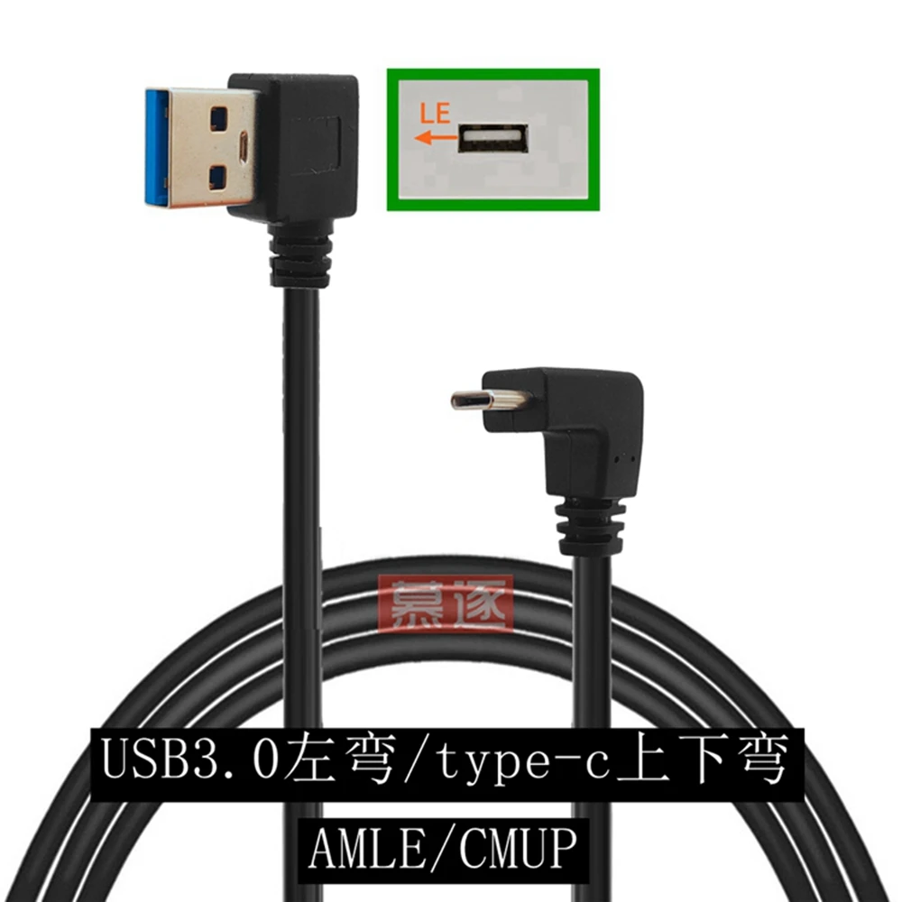 الزاوية اليمنى USB نوع C كابل الشاحن شحن سريع 90 درجة نوع-C كابل بيانات ل LG V40 V35 thinQ V30 Q7 G7 G6 G5 1 متر