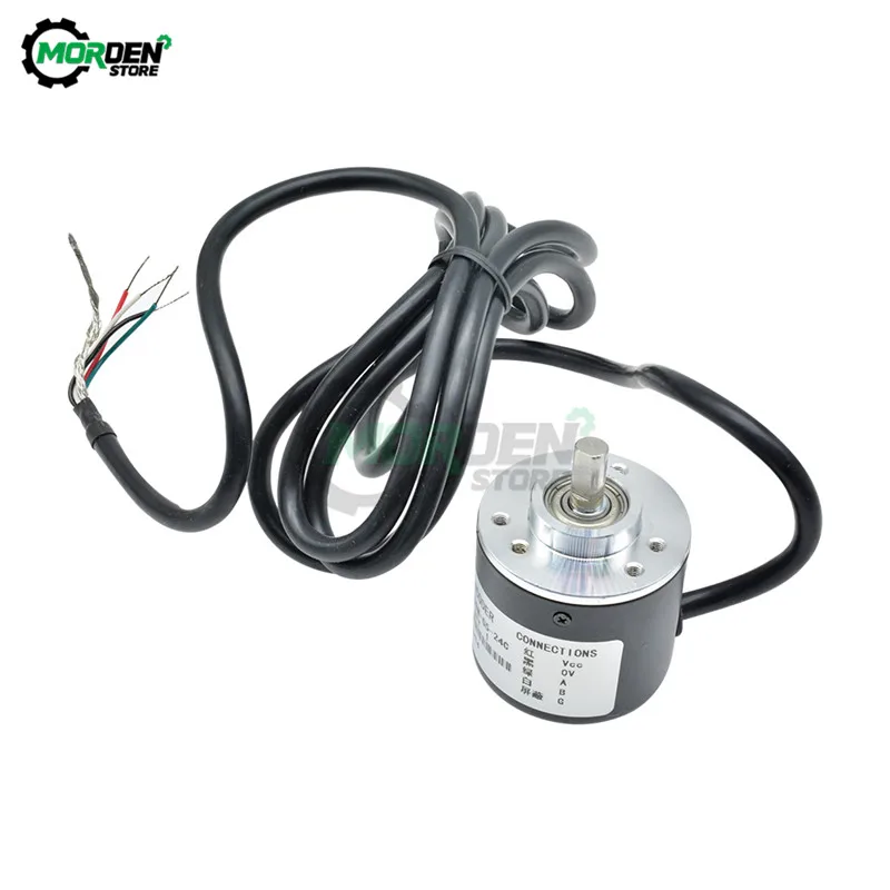 

DC 5V-24V 360P/R 600P/R Encoder Incremental Optical Rotary 600 Pulse /R 360 Pulses /R AB 2 Phase 6mm Shaft Encoder For Arduino