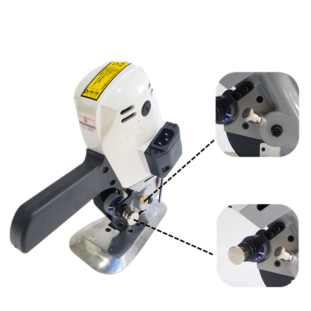 1Pcs YJ-110ประเภทไฟฟ้าเครื่องตัดผ้าตัดผ้ารอบมีดตัดไฟฟ้า Hand Push กรรไกร