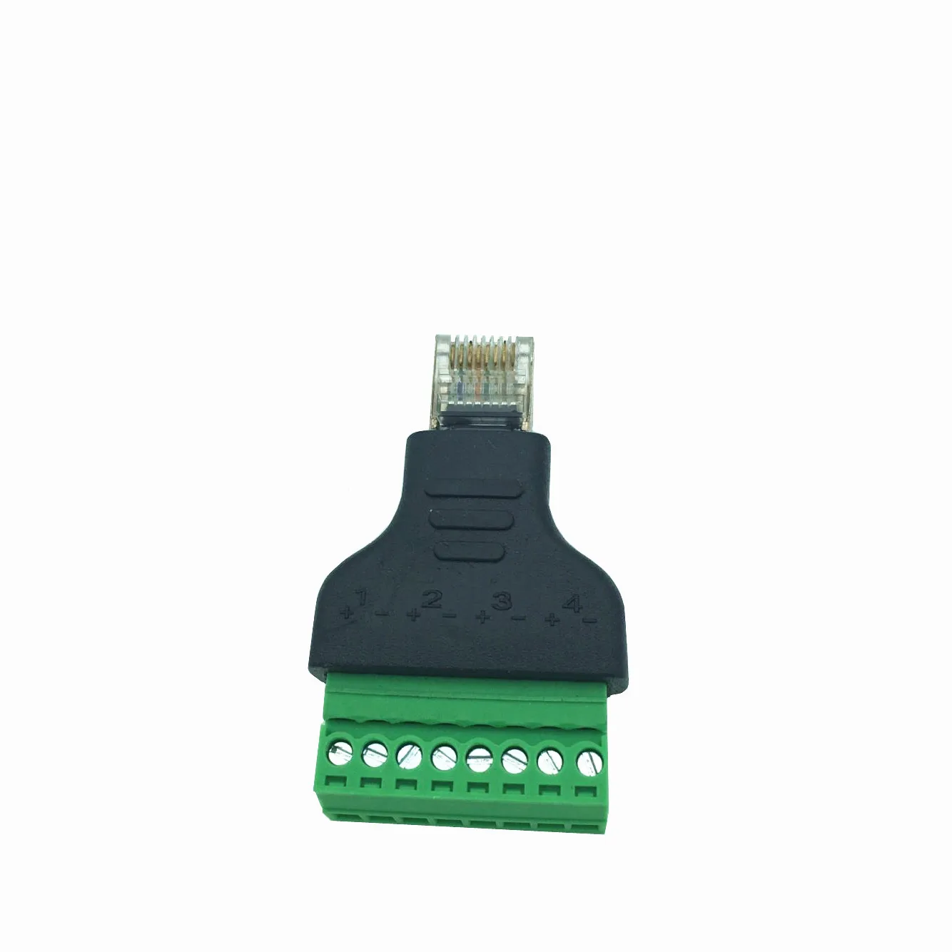 Adaptador de bloco terminal de parafuso de 8 pinos, tomada rj45 para av, conversor