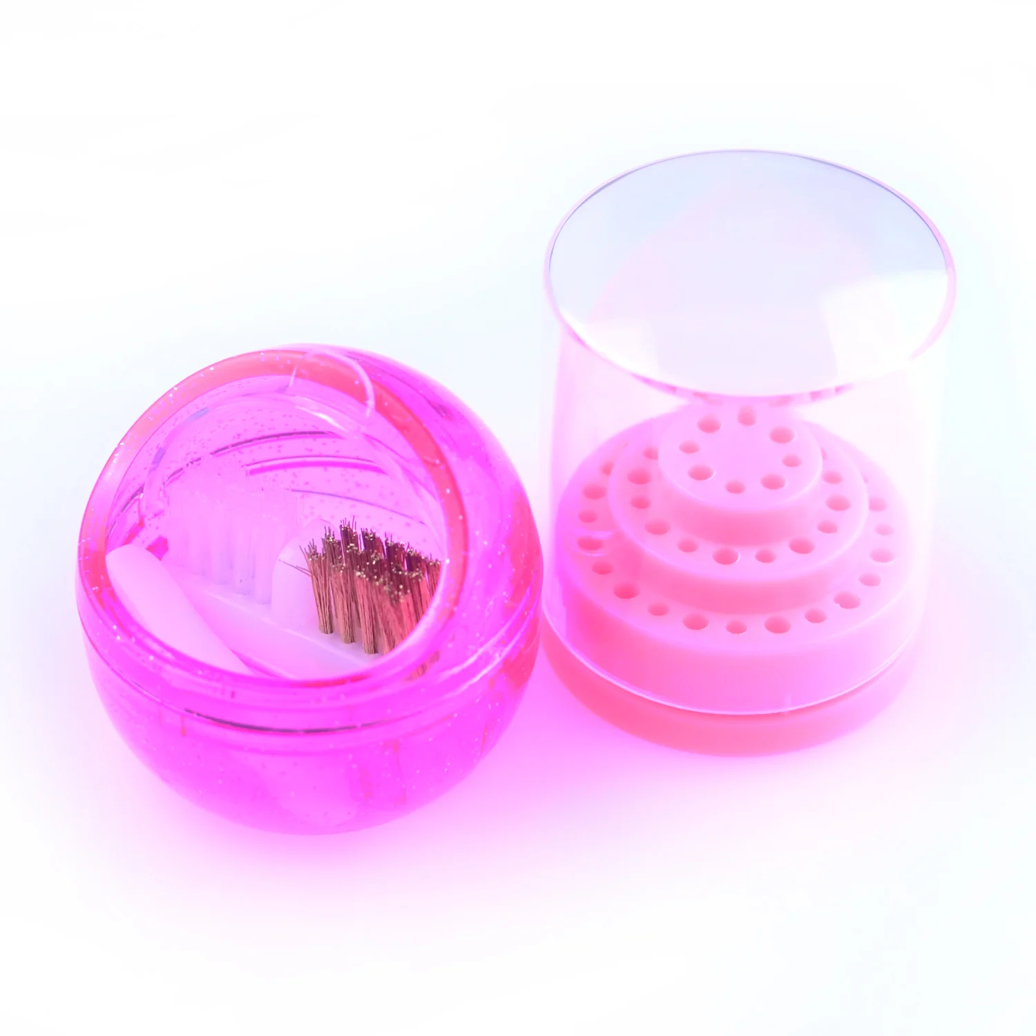 

Acrylic Nail Drill Bits Storage Box Holder Display Cleaning Box Nail Files Container Milling Cutter Case Manicure Accessories