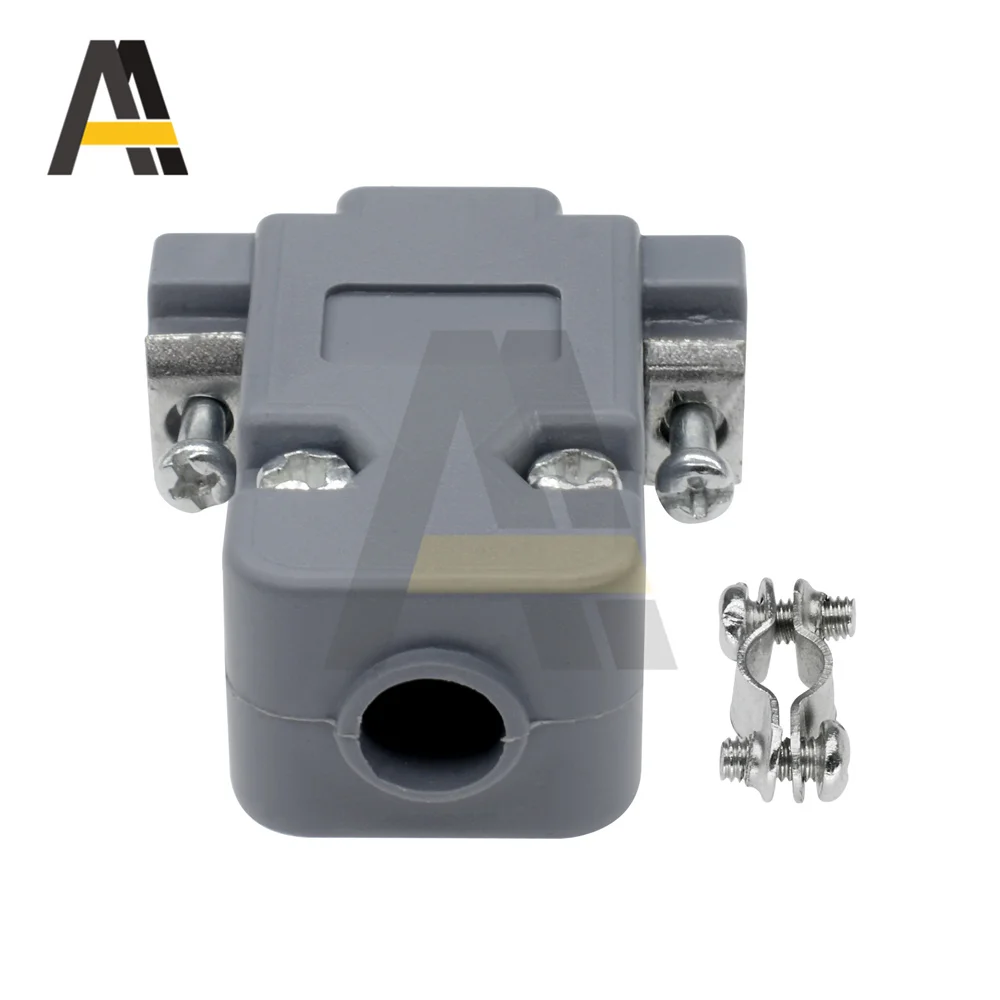 Caixa de plástico do conector DB de 9 pinos, tampa contra poeira, adaptador, DB9, DB15, 5pcs por lote