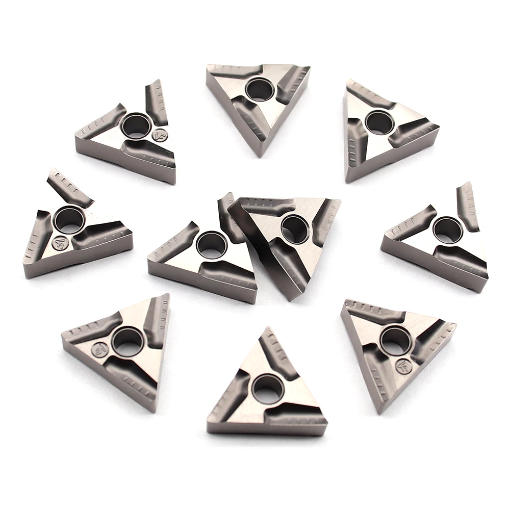 Alta Qualidade External Turning Tool, Carbide Insert, Lathe Cutter Tool, TNMG160404 L-VF CT3000, 10pcs