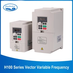 1.5kw/2.2kw VFD Inverter H100 Series 220V/380V Vector Variable Frequency Drive DC Converter For Spindle Motor Speed Control