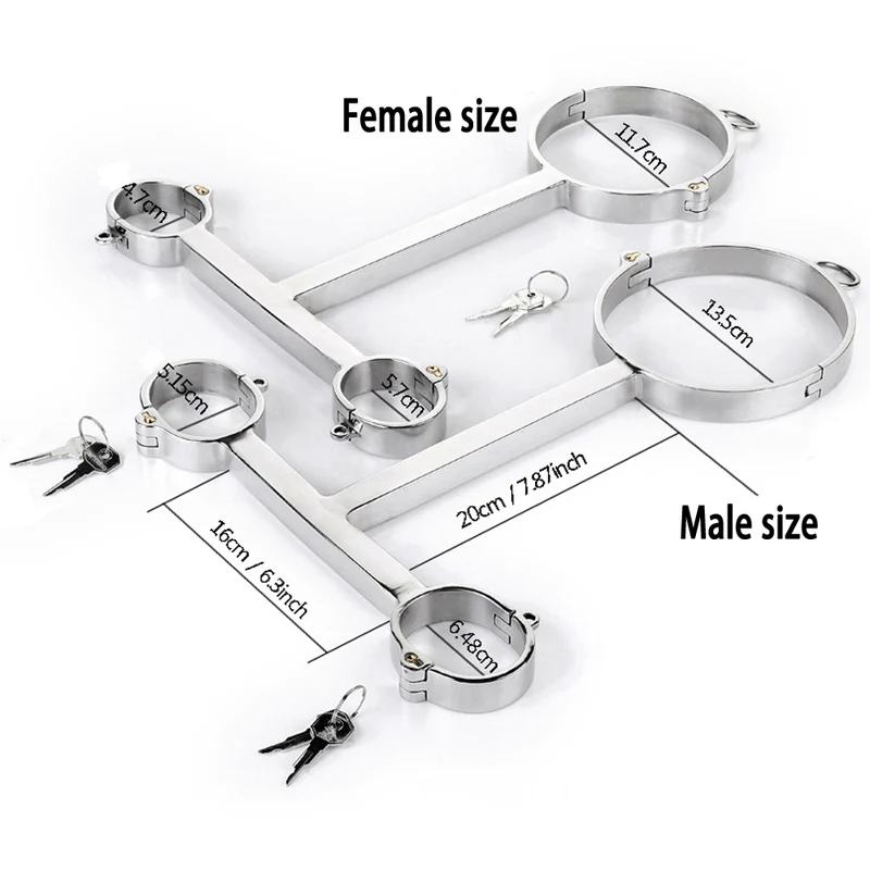 T Shape Slave Collar Handcuffs BDSM Bondage Stainless Steel Yoke Pillory Sex Toys For Men Women Adult Games Shackles Restraints