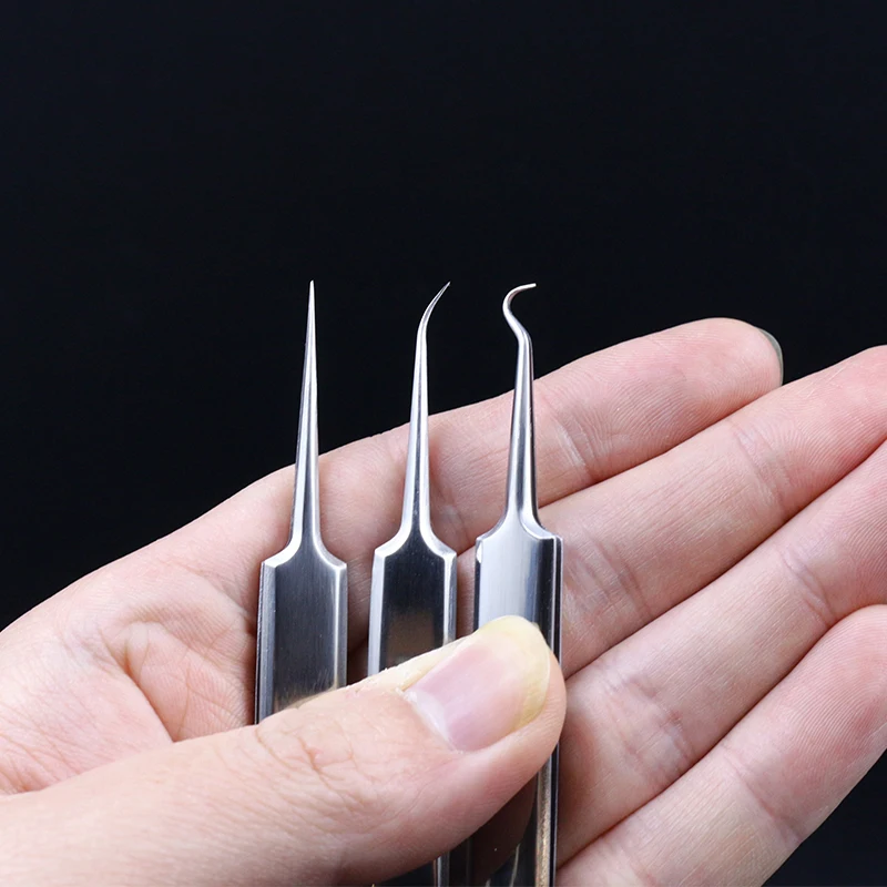 3pcs/set high quality fly tying tweezers with super slim tip anti-static curved& straight assorted forceps fly tying tools kit