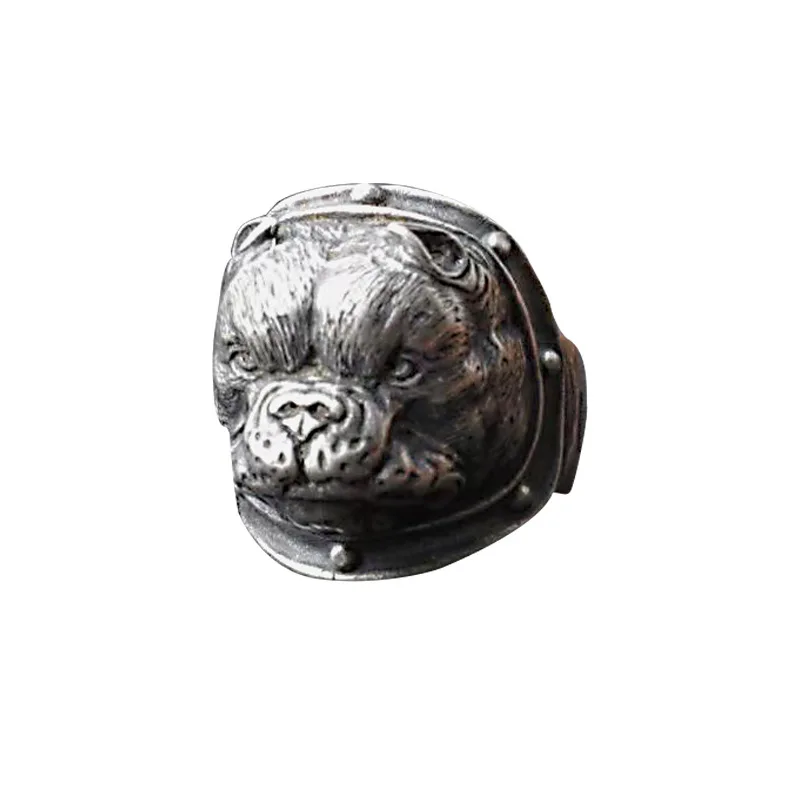 

National Standard S925 Sterling Silver Bully Dog Men's Ring