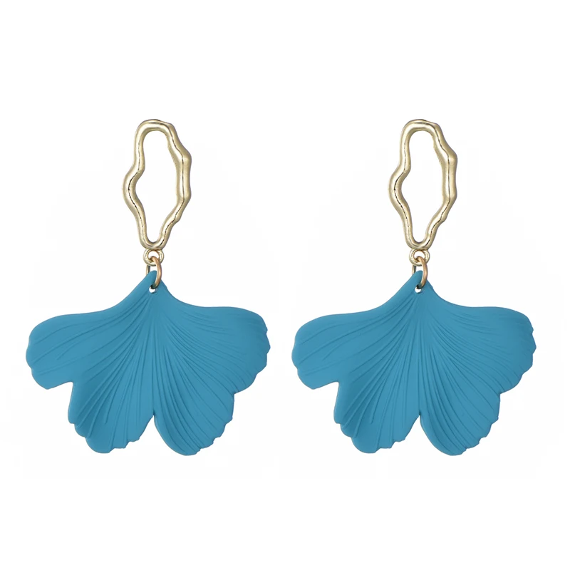 Trendy Korean Dangle Earrings for Women Vintage Statement Jewelry Geometric Flower Earring Ginkgo Bohemian Acrylic Drop Earings