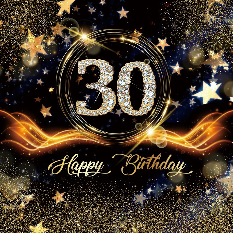 Happy Sweet-لافتة عيد ميلاد ذهبية وخلفية صور ، 25 30 40 50 55 ، خلفية