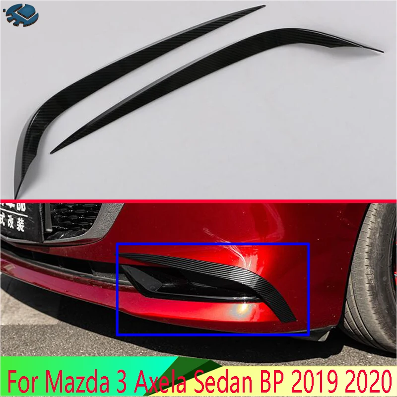 For Mazda 3 Axela Sedan BP 2019 2020 Car Accessories Carbon fiber style Before Fog Light Trim Bezel