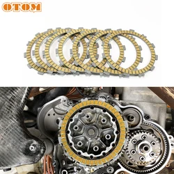 OTOM 7 Pieces Motorcycle Engine Part Clutch Friction Plates Kit 111mm Fibrous Of Paper Composite Disc For KTM EXC SX XCW 250 525