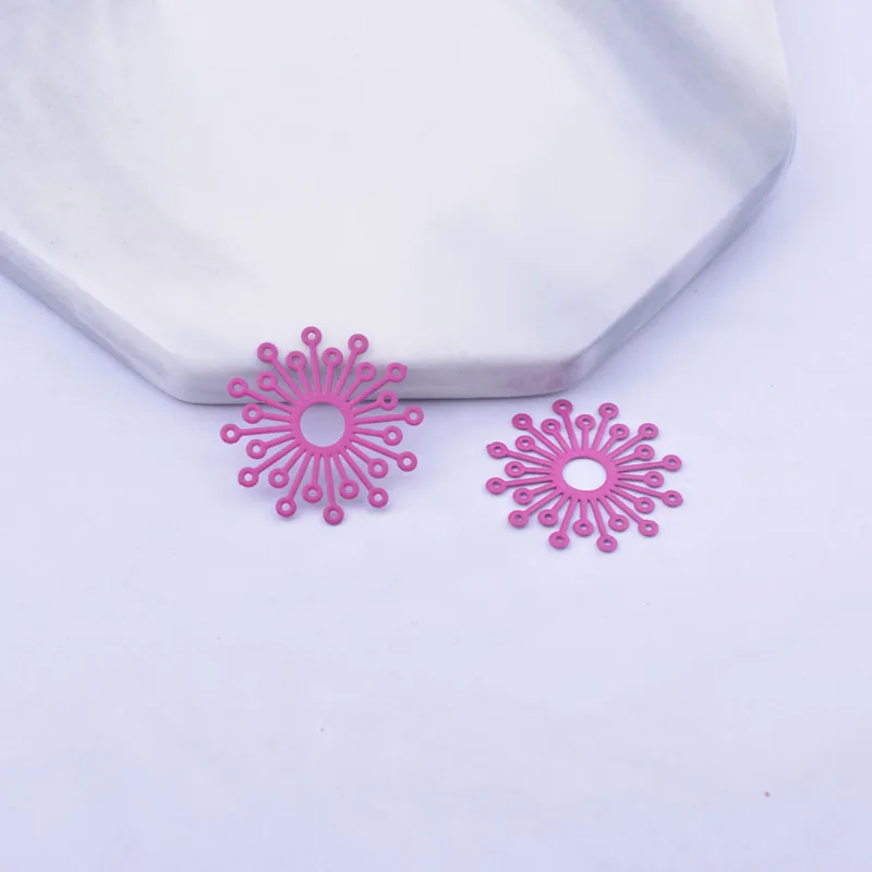 50 Stück AC12176 19mm Messing-Blumen-Abstandshalter Charms DIY Ohrring-Verbinder Anhänger Hängeschmuck Dekoration – Detail 6
