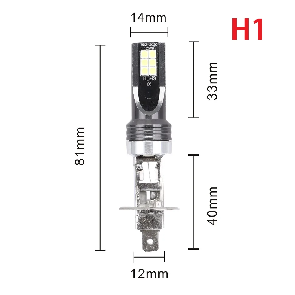 2 sztuk H11 H8 Led H4 H7 H1 PSX24W H16 5202 H3 H10 9005 HB3 9006 HB4 samochodowe światła przeciwmgielne LED żarówki do przednich reflektorów 12000LM