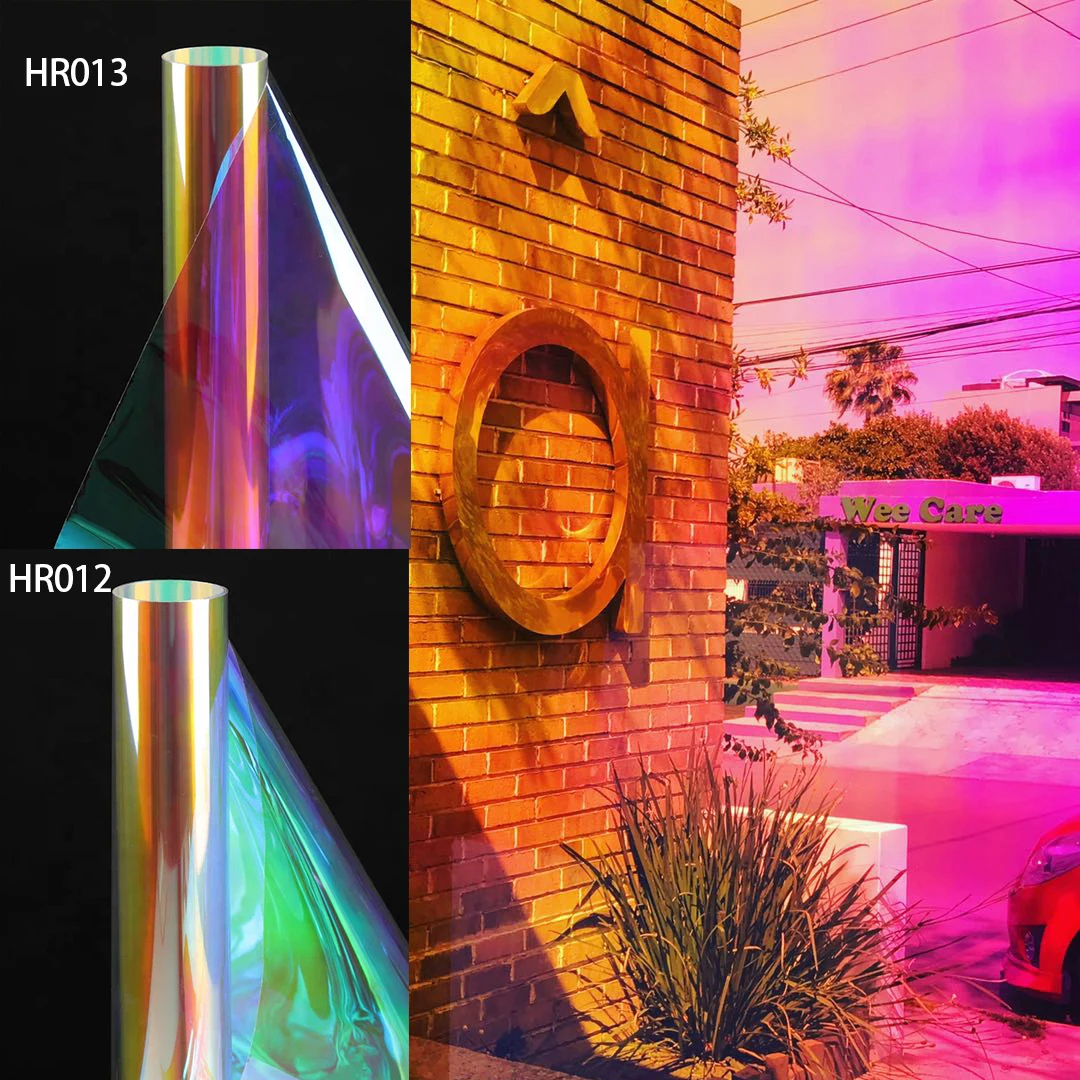 

SUNICE Window Film Sticker Rainbow Effect Glass Decorative Iridescent Foil Self-Adhesive Home Office Chameleon Color Solar Tint