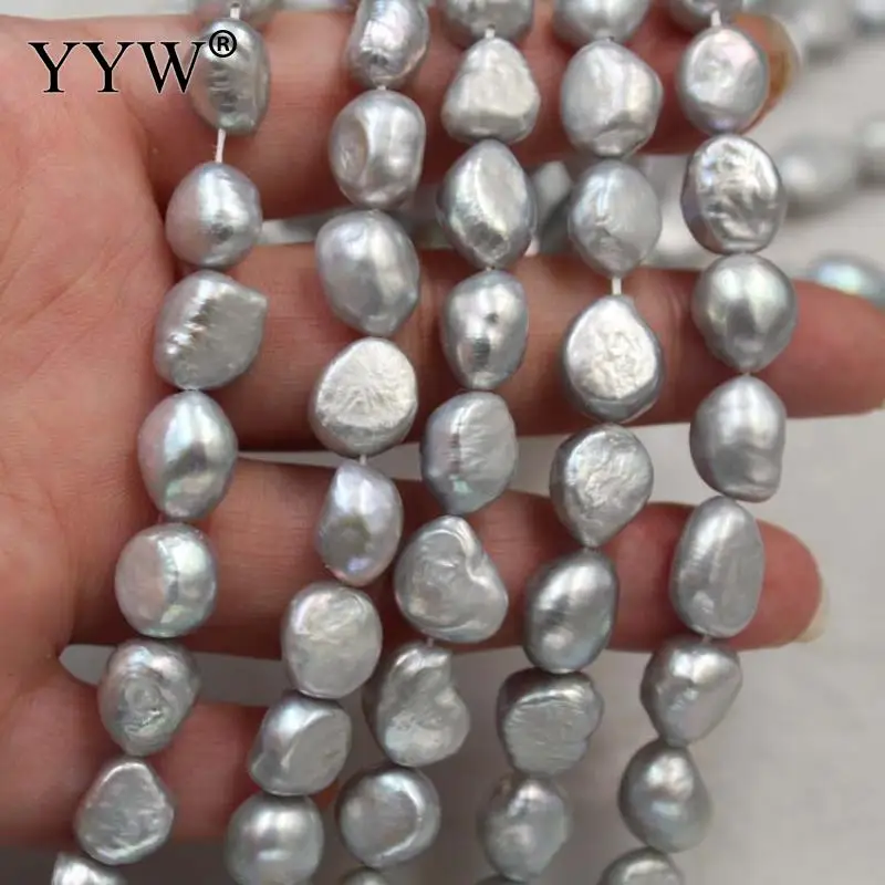 9-11mm Cultured Baroque Freshwater Pearl Beads Natural Irregular Grey 37cm/Strand pearl for DIY Bracelet Necklace Jewelry making