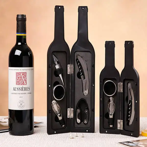 

30Set/lot 3pcs & 5pcs/set Wine Bottle Opener Stopper Pourer Accessories Corkscrew Kit Foil Cutter Holder Wine Opener Wine Tools