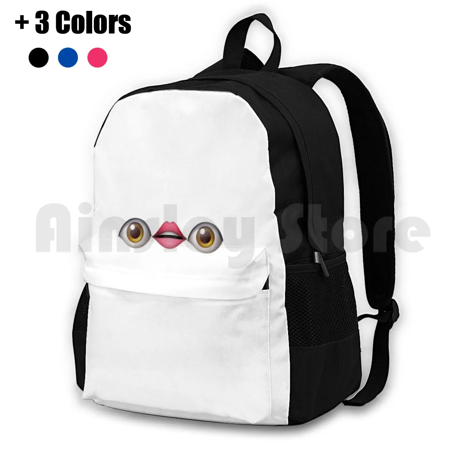 Eyes Mouth Outdoor Hiking Backpack Waterproof Camping Travel Eye Mouth Funny Memes Viral Comedy Cute Lashes Hair Me Lips