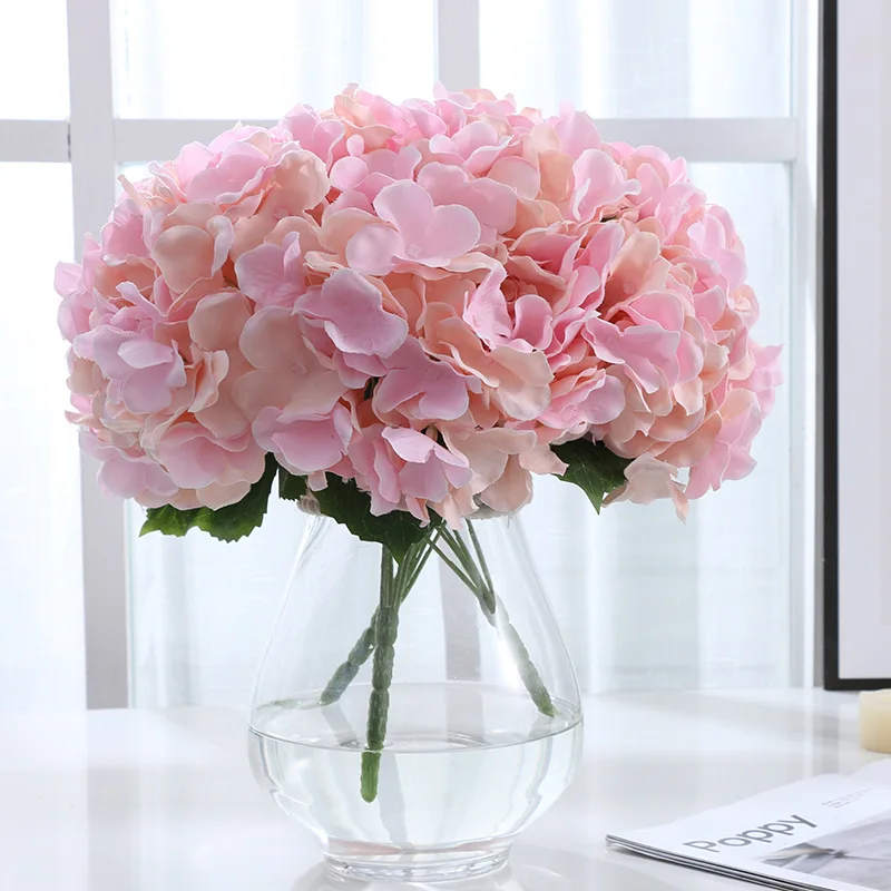 5 Heads Silk Hydrangea Bouquet Artificial Flower for Wedding Home Party Decoration Fake Flowers Fall Decor