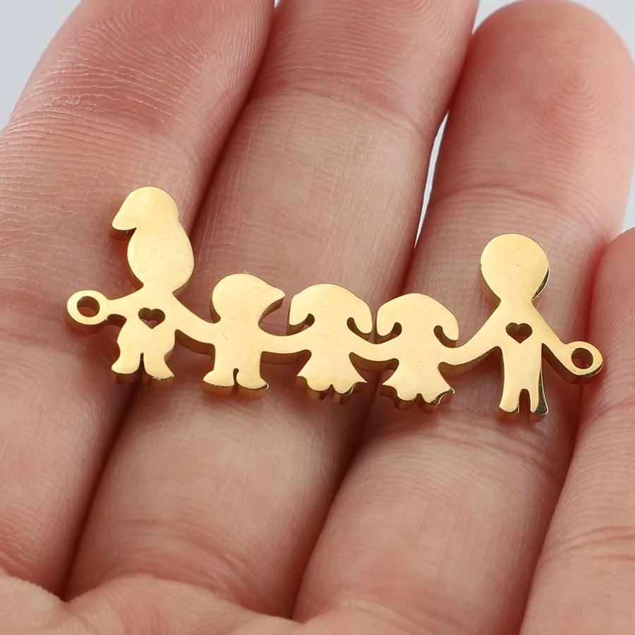 

20pcs 35mm Stainless Steel pendant Mom Dad Son Charm Family Pendant for Diy necklace/keychain Jewelry Making Accessories