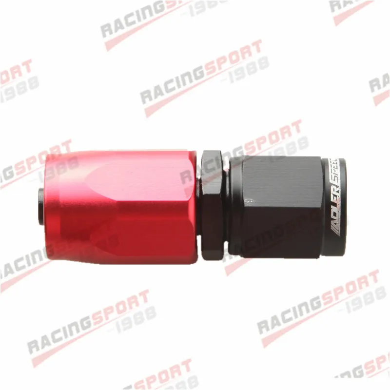 

4AN AN4 AN-4 Straight Swivel Fitting Hose End Adaptor Aluminum Red/Black