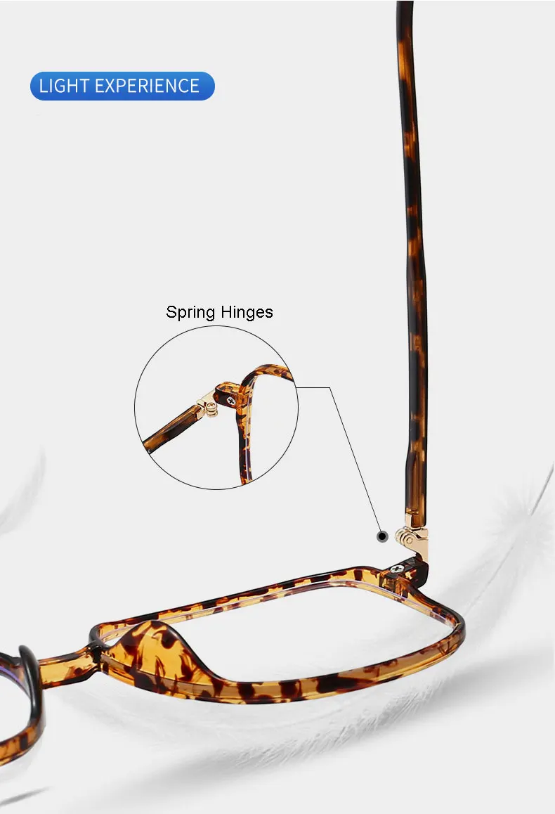 Kunststoff-Brillengestell, großes Rahmen-Design, Vollrandbrille mit Federscharnieren, Anti-Blue-Ray-Brille, Neuankömmling, Unisex – Detail 3