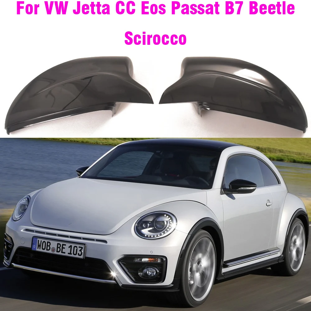 ABS Bright Black Color Gloss Black Car Rearview Mirror Caps For VW Beetle CC Eos Passat B7 Scirocco For Jetta MK6