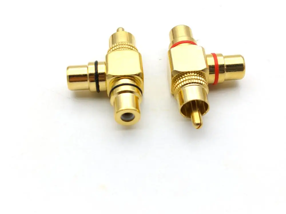 20pcs RCA 1 Male to 2 Female RCA Splitter Adapter AV Video Gold Plated connector