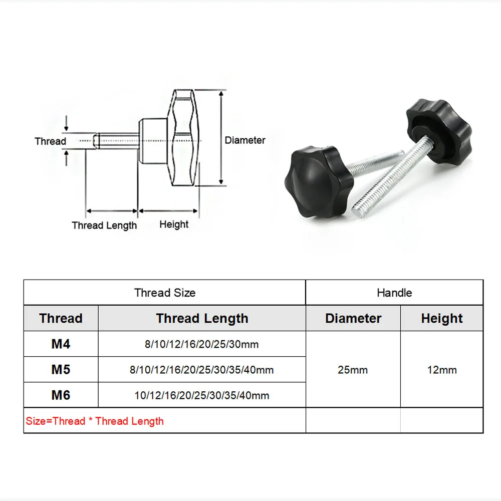 1/2/5/10 шт. M4 M5 M6 черная слива бакелитовый винт с накатанной головкой ручка болт звезда Ручка затянуть винт с накатанной головкой