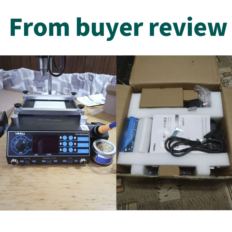 YIHUA 853AAA 1350W Preheating Station PCB Preheater Soldering Station BGA Rework Station Soldering Iron Heat Gun Welding Station