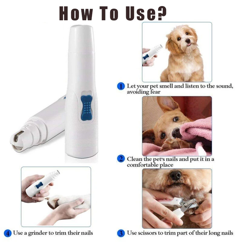 Electric Pet Nail Grinder Pet Nail Claw Cutter Dog Grooming Trimmer Cat Pet Claw Nail Clipper Supplies