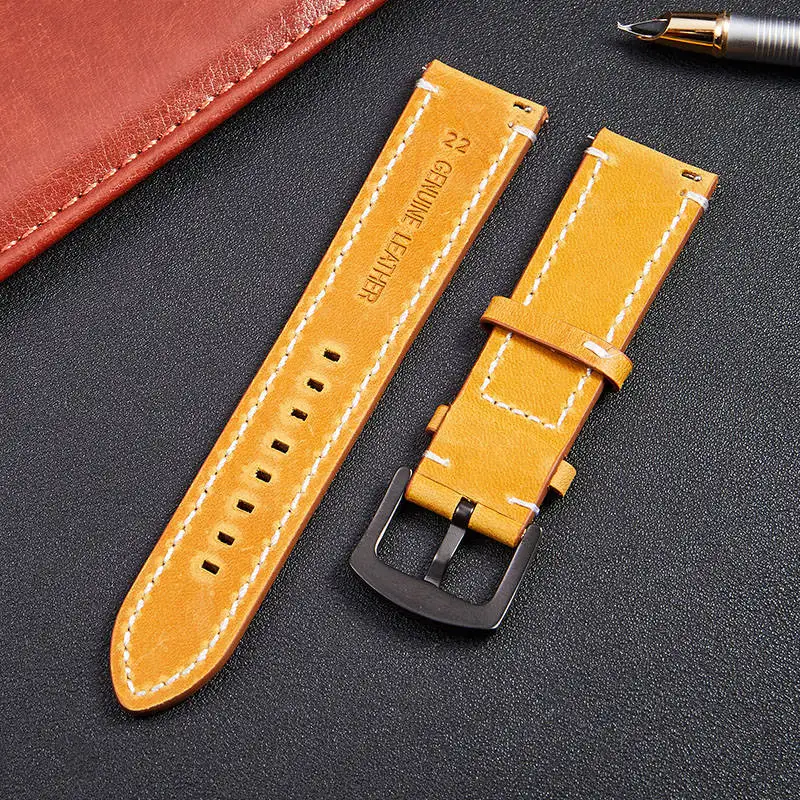 Handmade Vintage Genuine Leather Watchband Quick Release Watch Straps 18mm 20mm 22mm 24mm Replace Bracelet Men Watch Band