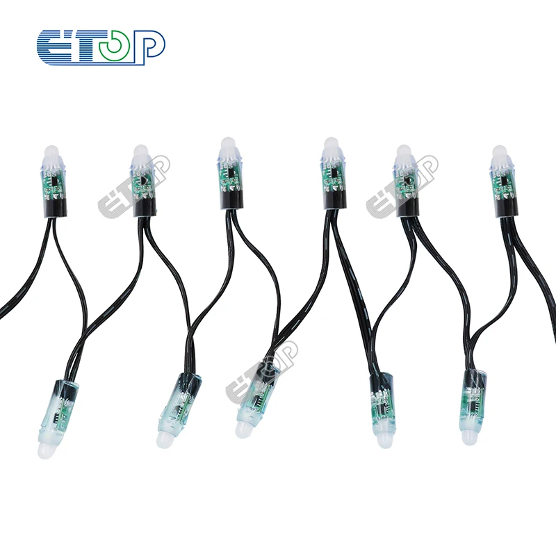 500pcs 100ct DC12V WS2811 Bullet Regulated Pixel  BLACK Wire 18awg With Ray Wu/Paul/Xconnect Pigtails