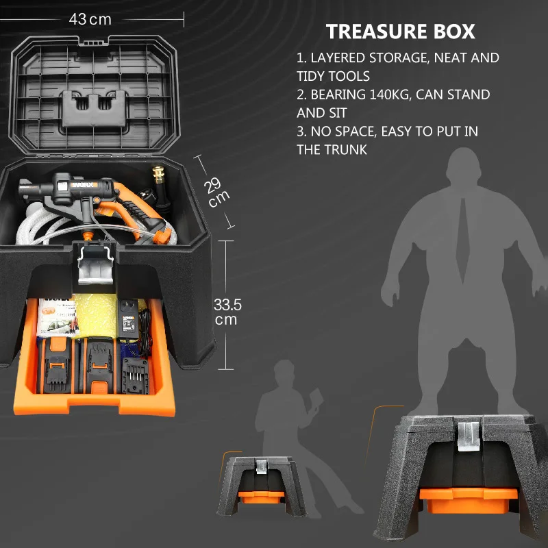 Stool-shaped Portable Hand Carry Case Bag Tool Kits Storage Box Safety Protector Organizer Hardware toolbox Impact Resistant
