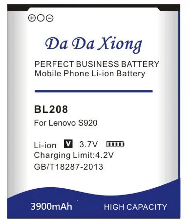 High quality 3900mAh BL 208 BL208 Battery for Lenovo S920 Phone Bateria