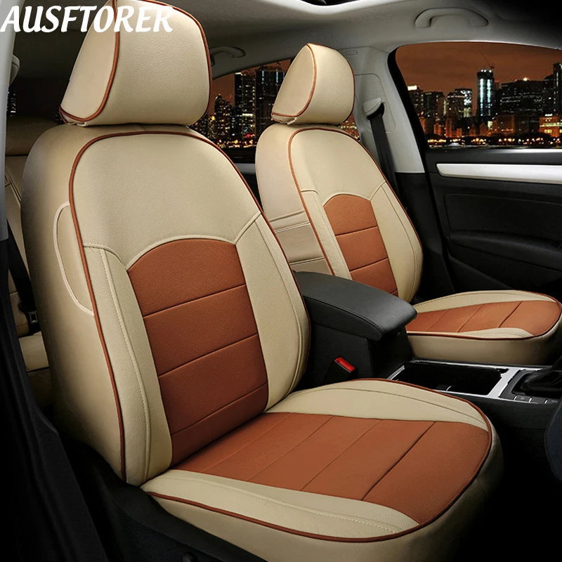 

AUSFTORER Seat Cushions for Chevrolet Malibu 2013 Cowhide & PVC Leather Automotive Seat Covers Supports Accessories Car Styling